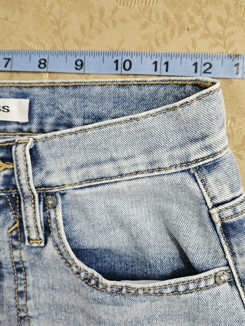 Vigross Blue Denim Maxi Skirt With Front Split